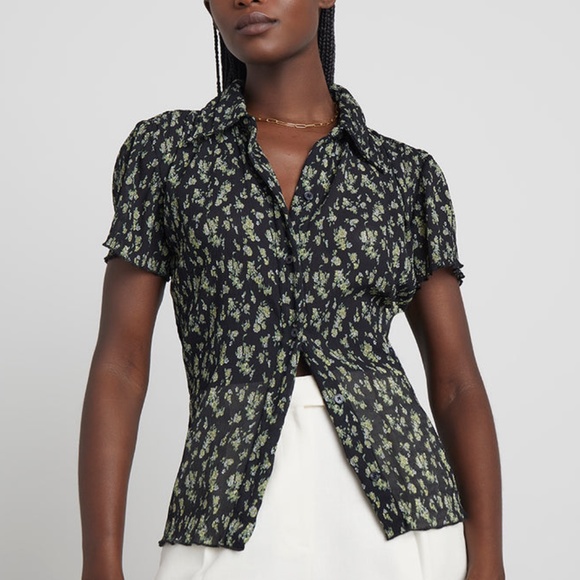 Who What Wear Collection Tops - Who What Wear Collection Emerson Button-Down Plisse Shirt